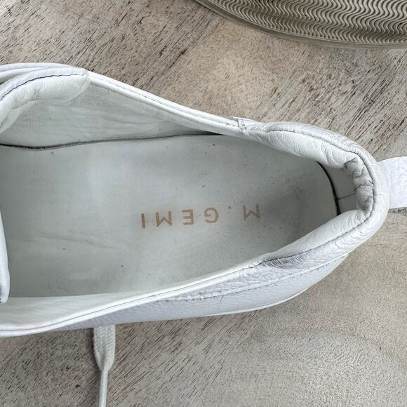 M.Gemi Women’s White Leather Sneakers Size 40 Italian Made Low Top Shoes - Picture 7 of 13